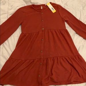 soft ruffly buttoned dress